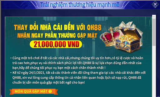 Khuyến mãi cược thủ chuyển tới QH88